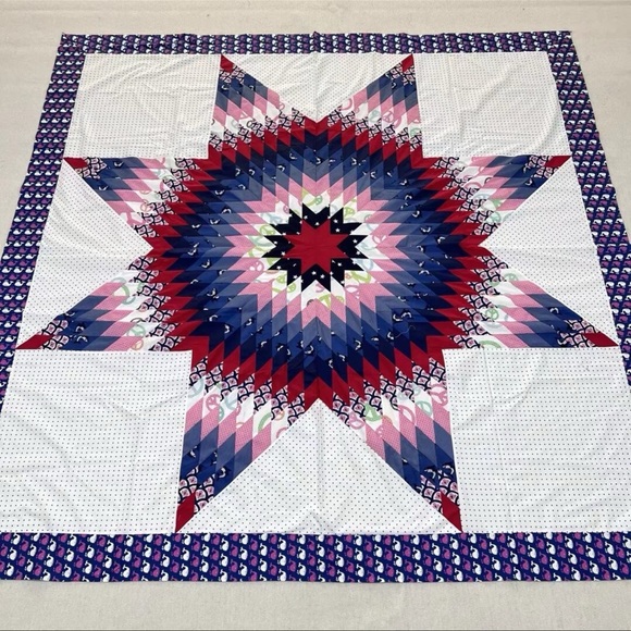 Handmade Texas Lone Star Patchwork Cotton Queen size Quilt Top/Topper - Picture 1 of 3